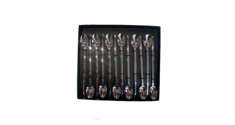 კოვზი კოქტეილის, სეტი 12ც., ვერცხლისფერი, SPIGA