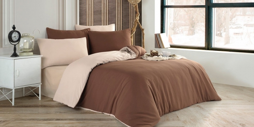 თეთრეული კოტონის PLAIN BROWN/BEIGE