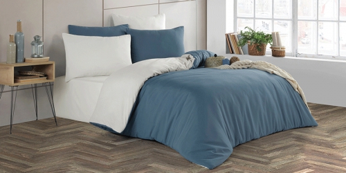 თეთრეული კოტონის PLAIN LIGHT BLUE/WHITE