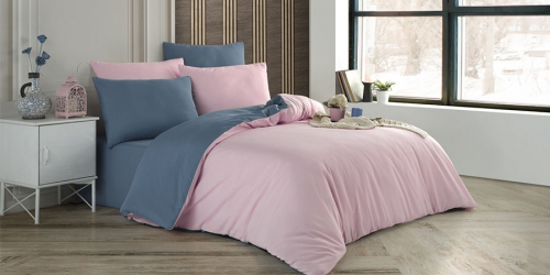თეთრეული კოტონის PLAIN PINK/LIGHT BLUE