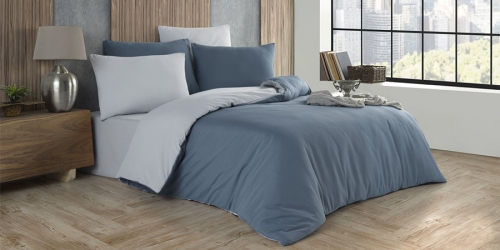 თეთრეული კოტონის PLAIN LIGHT BLUE/GREY