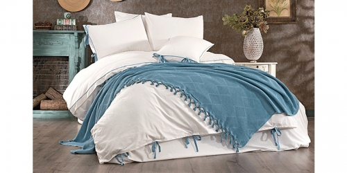 თეთრეულის ნაკრები და პიკე CLARA BLUE