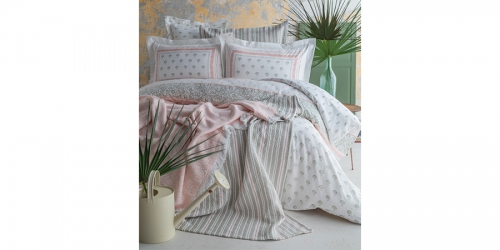 Linen and bed spread set FLORANTINE GREEN