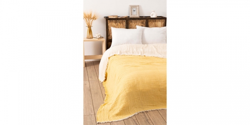 მუსლინის საწოლის გადასაფარებელი BOYALI YELLOW