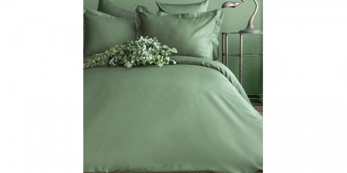 SIMPLY FOREST GREEN Satin Duvet Cover Set