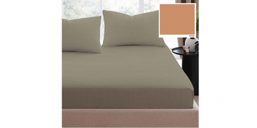 Cotton bedspread (on rubber) and 2 pillowcases, double, ADEN TOFFEE