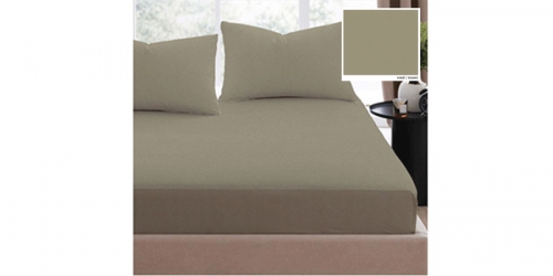 Cotton bedspread (on rubber) and 2 pillowcases, double, ADEN KHAKI