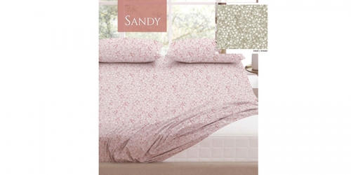 Duvet cover (on rubber) and 2 pillowcases, double, SANDY KHAKI