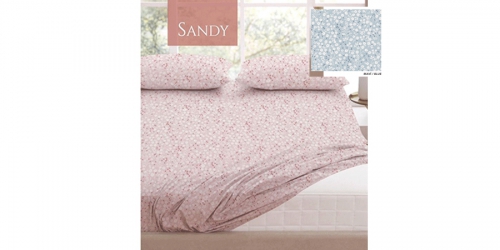 Duvet cover (on rubber) and 2 pillowcases, double, SANDY BLUE