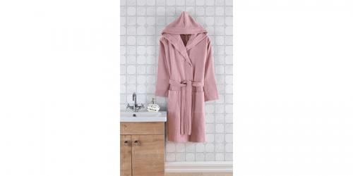 Hooded robe, L, pink