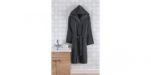 Hooded robe, M/L, gray