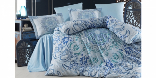 თეთრეული სატინა MONTE CARLO BLUE