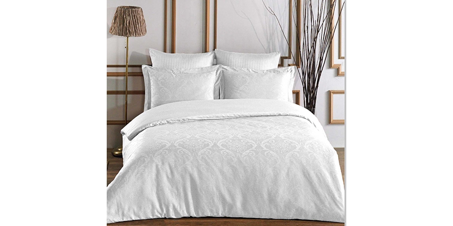 თეთრეულის კომპლექტი ჯაკარდის DAMASK WHITE