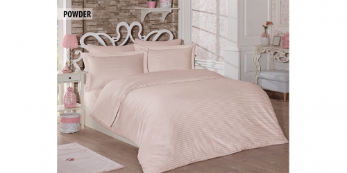 Jacquard Satin Duvet Cover Set, CLASSIC LINE POWDER