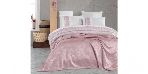 Bed spread and bed linen set MUCIZE ROSE PINK