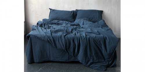 თეთრეული ორგანული კოტონი STANDART STONEWASHED DRESS BLUE