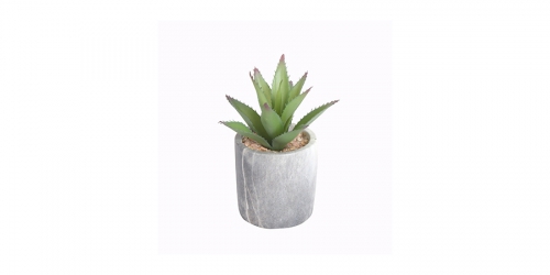 Artificial Flower, SUCCULENT IN MARBLE POT