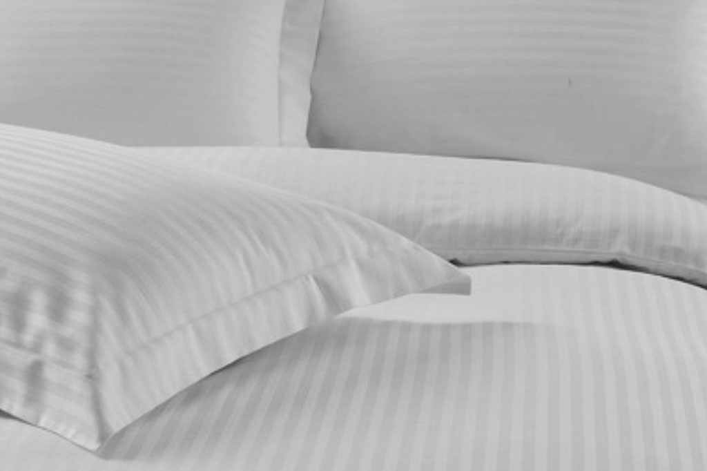 LUX Satin Bed Sheet, Striped, hotel line