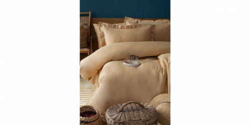 ISsimo, Satin Duvet Cover Set, SIMPLY MUSTARD