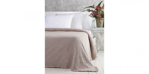 PAVIA Bedspread FRINGE BEIGE