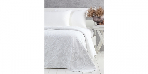 Single Bedspread ELIS WHITE-GREY