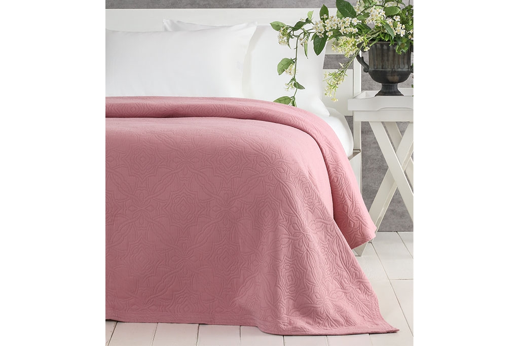 Double Bedspread CARMINDA DUSTY ROSE