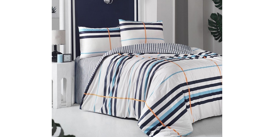 თეთრეული კოტონის, ორიანი STRIPED BLUE