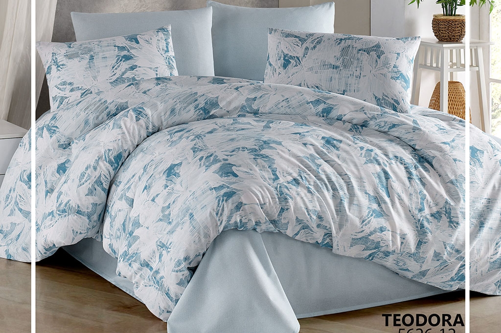 ორსაწოლიანი პოლიკოტონის თეთრეული TEODORA BLUE