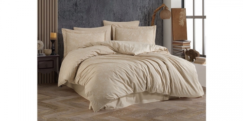 Jaquard Poplin Duvet Cover Set BEIGE