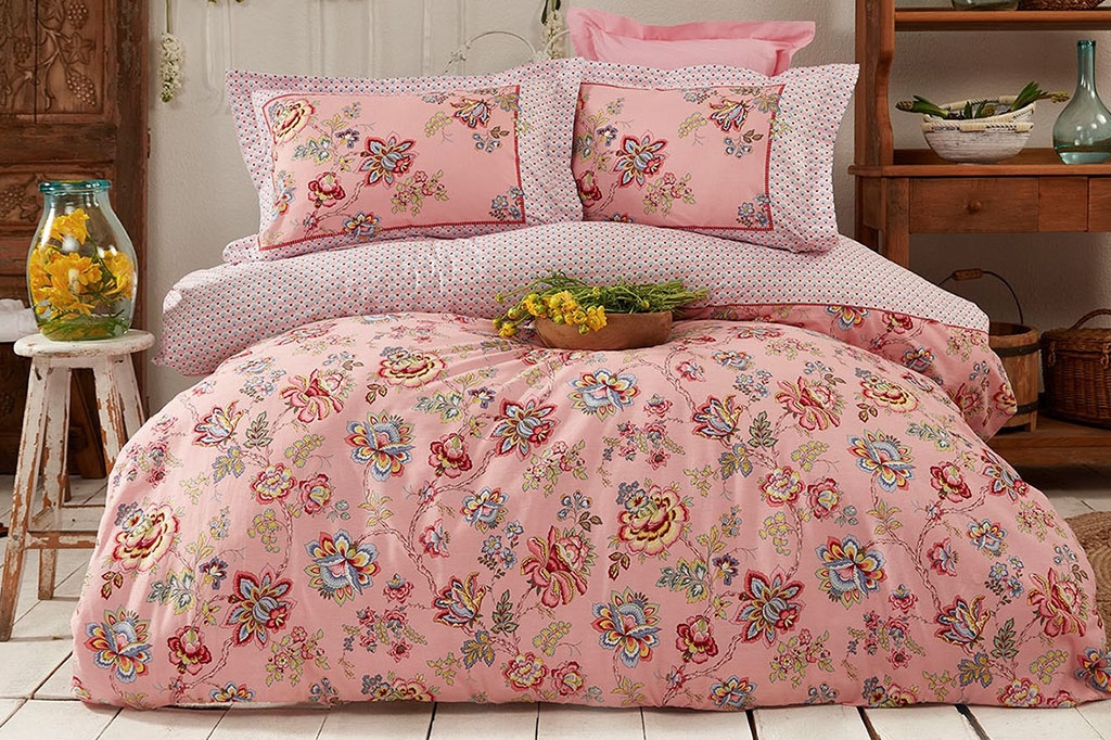 ორსაწოლიანი ბამბის თეთრეული OPHELIA PINK