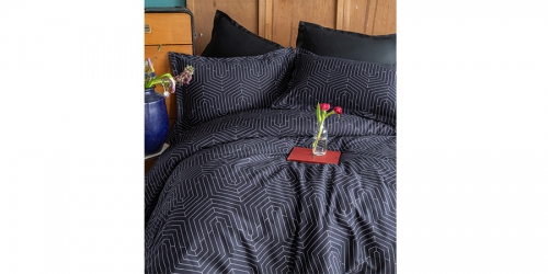 Satin Duvet Cover Set STRADA BLACK
