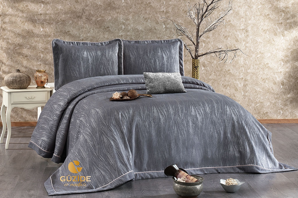LILYANA ANTHRACITE GREY bed spread set