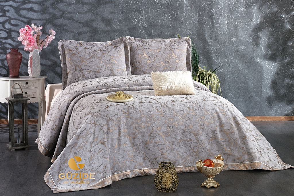 ANGORA GREY bed spread set