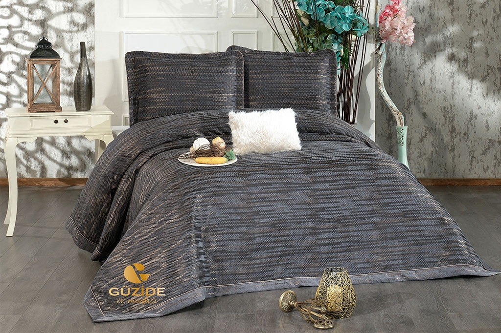 ALINA ANTHRACITE GREY bed spread set