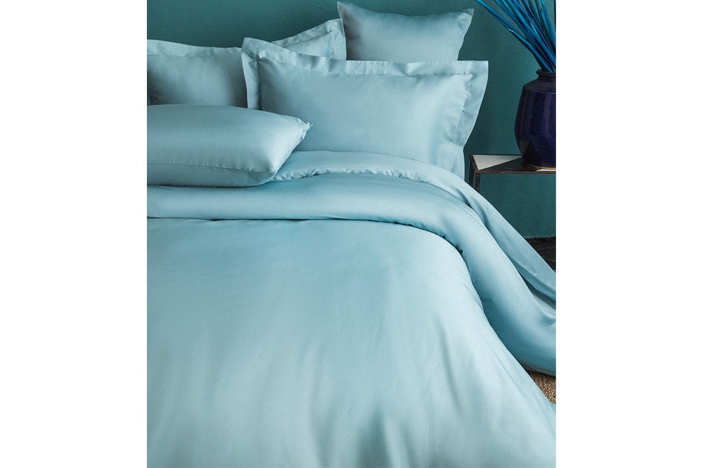 ISSIMO საოჯახო სატინის თეთრეული SIMPLY MINT BLUE