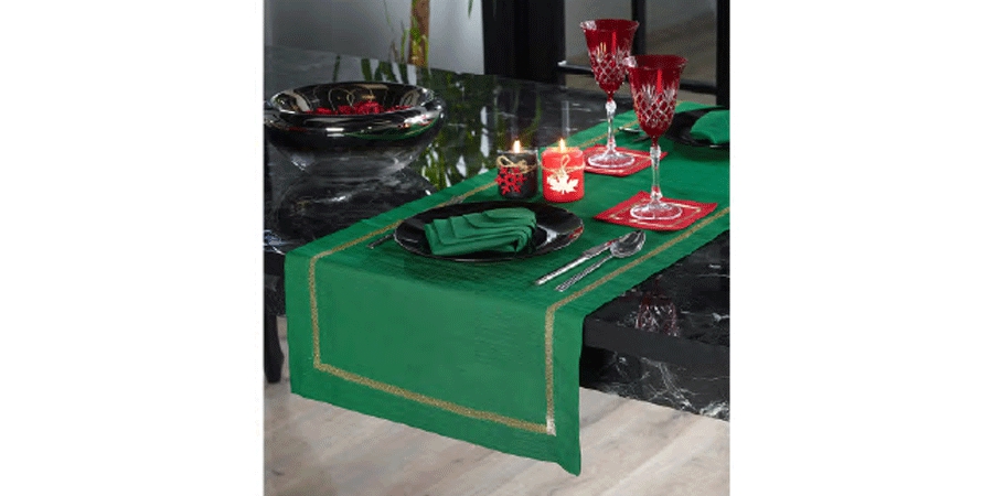 DIAMOND GREEN Table Runner