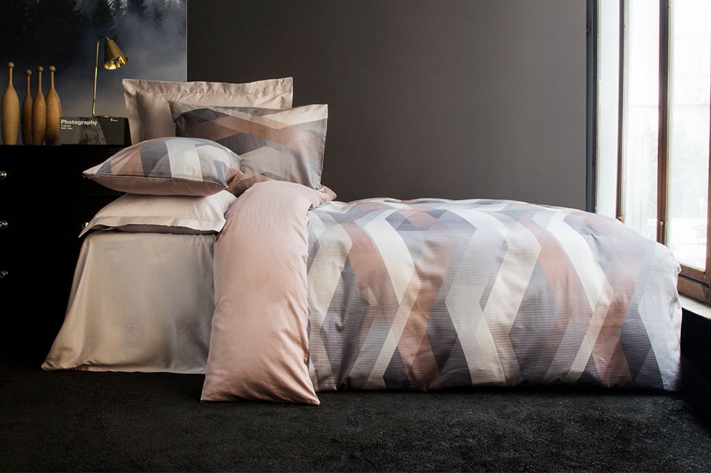 Digital Satin Duvet Cover Set, HELIX BROWN
