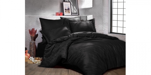 Jacquard bed linen, double, SAMARA BLACK
