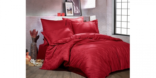Jacquard bed linen, double, SAMARA RED