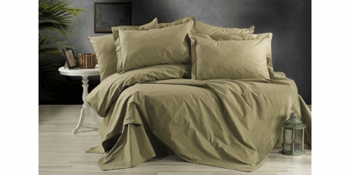 Poplin double bed linen DAKOTA POPLIN VERDE