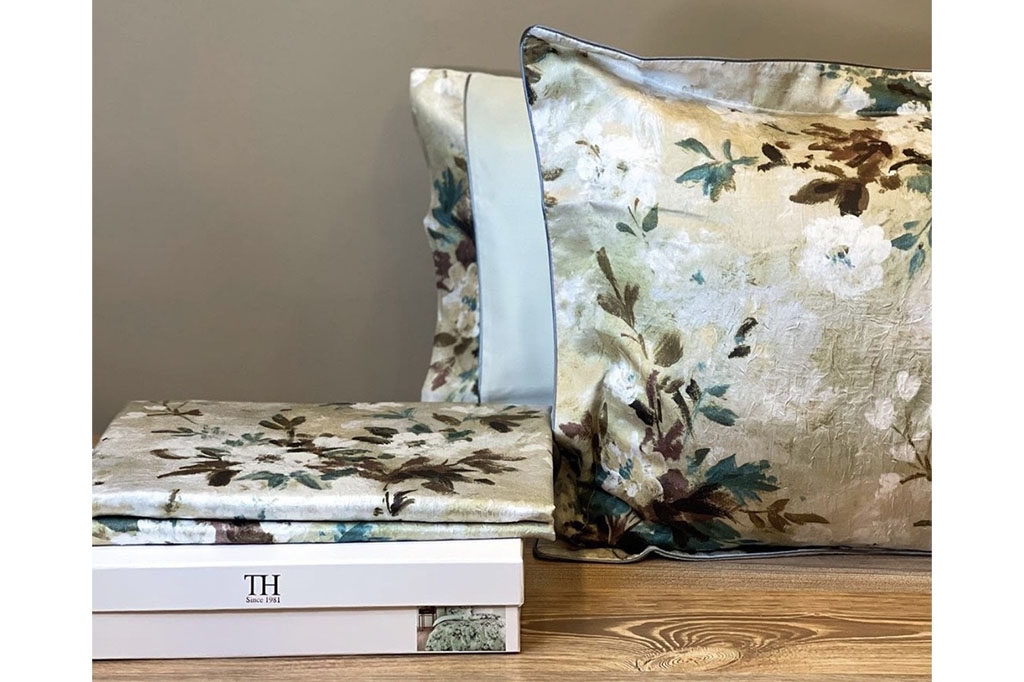 Silk bed linen TIVOLYO MELANIO GREEN