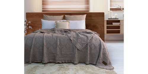 მუსლინის საწოლის გადასაფარებელი, ორიანი, OSCAR BEIGE