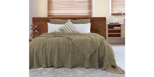 მუსლინის საწოლის გადასაფარებელი, ორიანი, OSCAR KHAKI