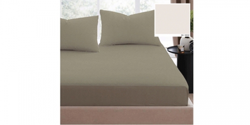Cotton bedspread (on rubber) and 2 pillowcases, double, ADEN BEIGE