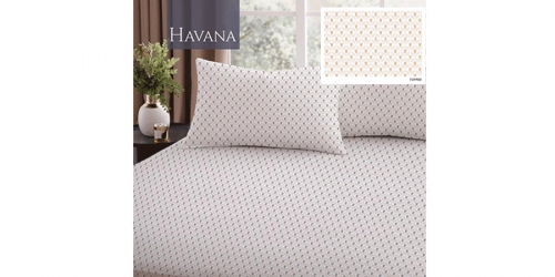 ზეწარი(რეზინზე) და 2 ბალიშის პირი, ორიანი, HAVANA TOFFEE