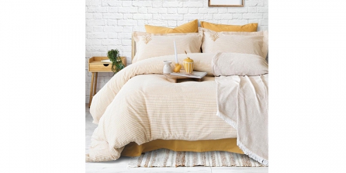 Bed linen and piqué set, double, MARIBEL MUSTARD