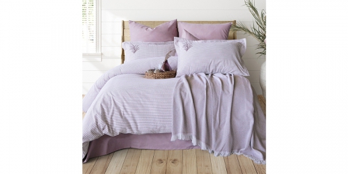 Bed linen and piqué set, double, MARIBEL PLUM