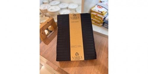Satin bedding set, STRIPED BLACK