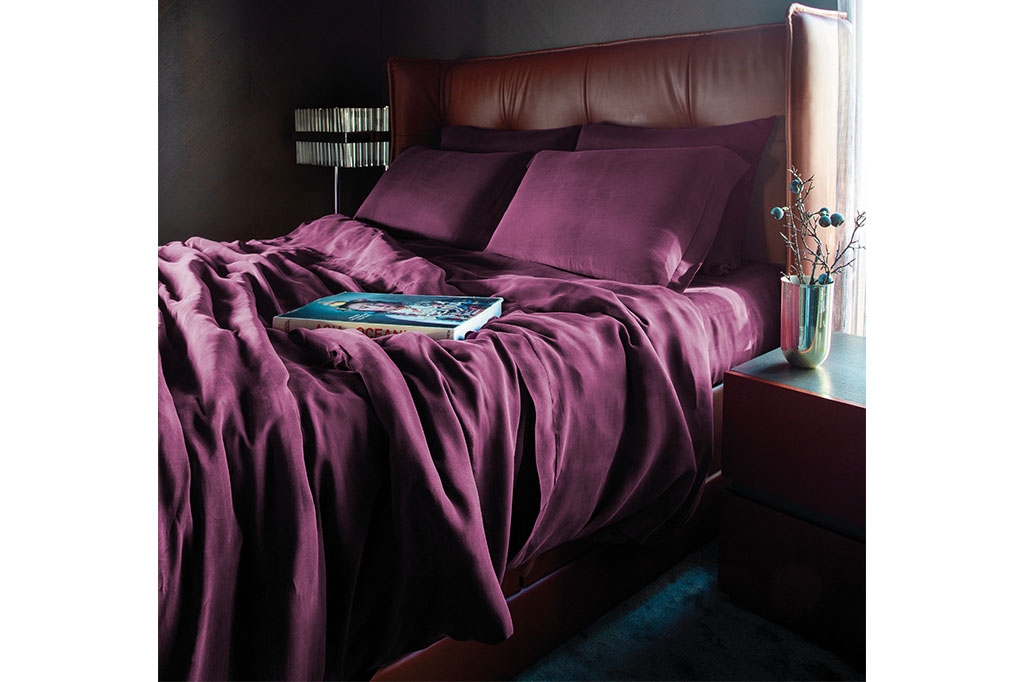 ISSIMO ვეგანური აბრეშუმის თეთრეული JADE BURGUNDY