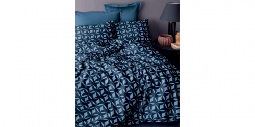 Satin bed linen ISSIMO-MONDO BLUE